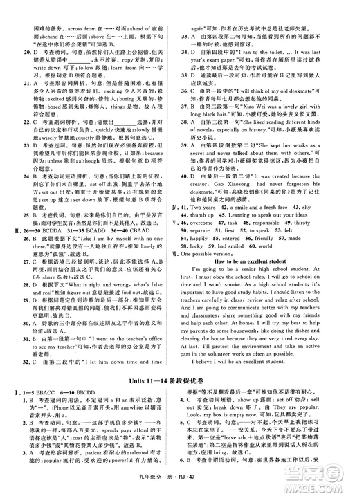 2019經(jīng)綸學(xué)典學(xué)霸題中題九年級英語全一冊RJ人教版參考答案 