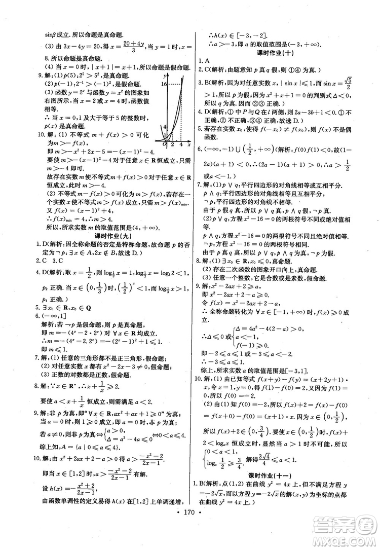 2018年長江全能學案高中數(shù)學選修2-1人教版課本練習冊參考答案