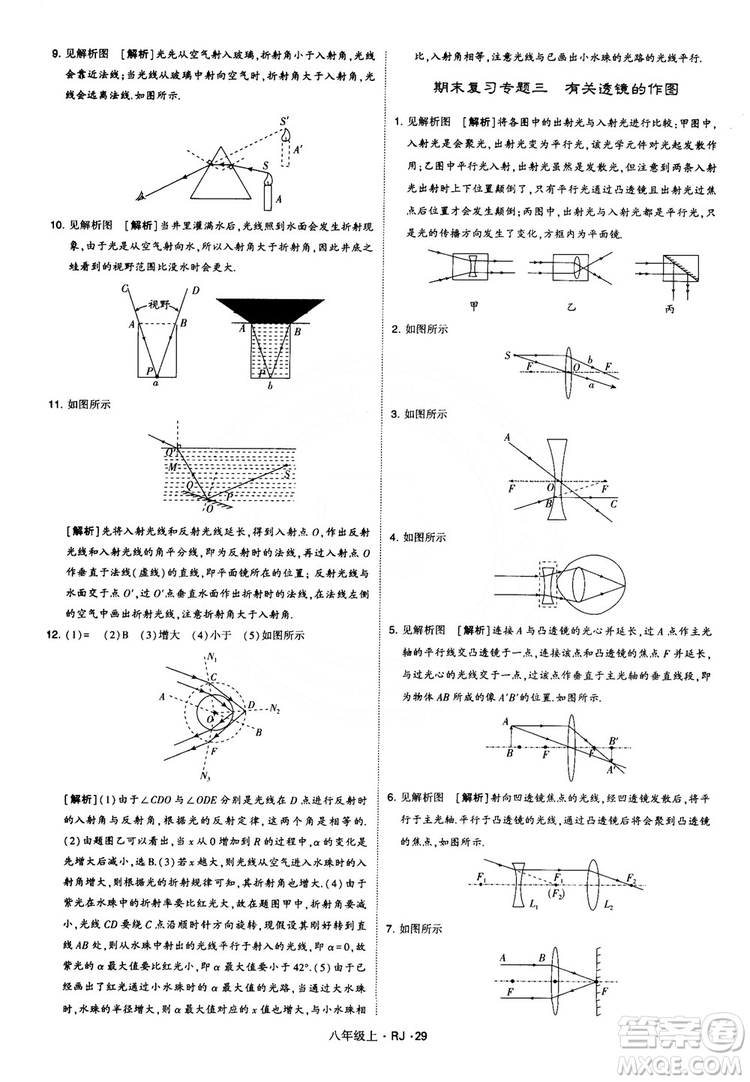 2018經(jīng)綸學(xué)典學(xué)霸題中題八年級物理上冊RJ人教版參考答案