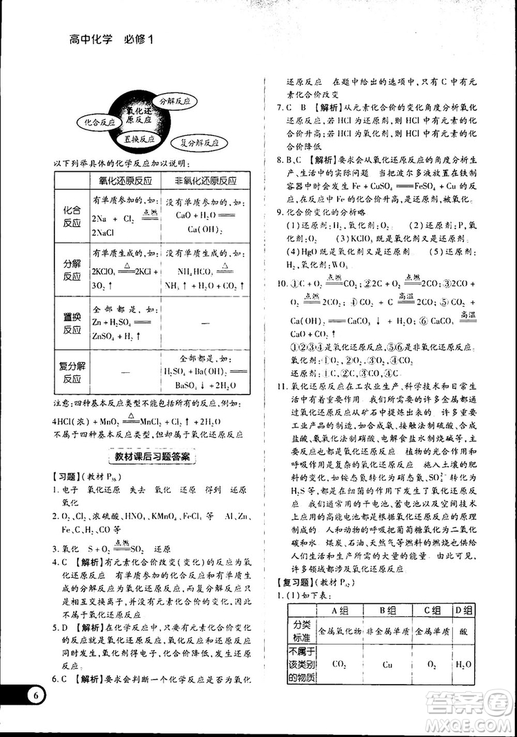 2019王后雄學(xué)案教材完全解讀高中化學(xué)必修1RJHX參考答案