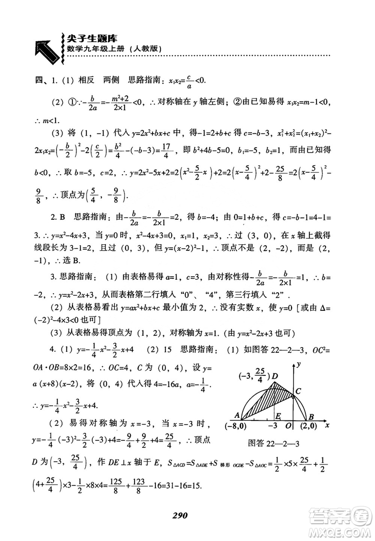 2018年新版秋季尖子生題庫數(shù)學(xué)9年級(jí)上冊(cè)RJ人教版參考答案