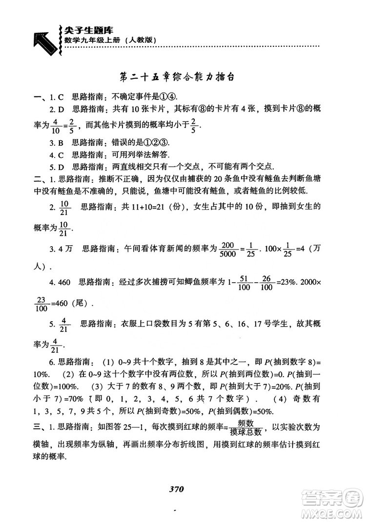 2018年新版秋季尖子生題庫數(shù)學(xué)9年級(jí)上冊(cè)RJ人教版參考答案