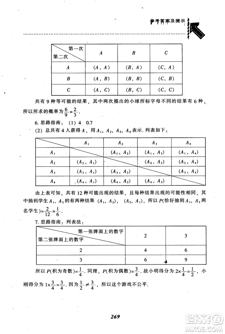 2018年秋尖子生題庫九年級數(shù)學上冊北師版BS參考答案