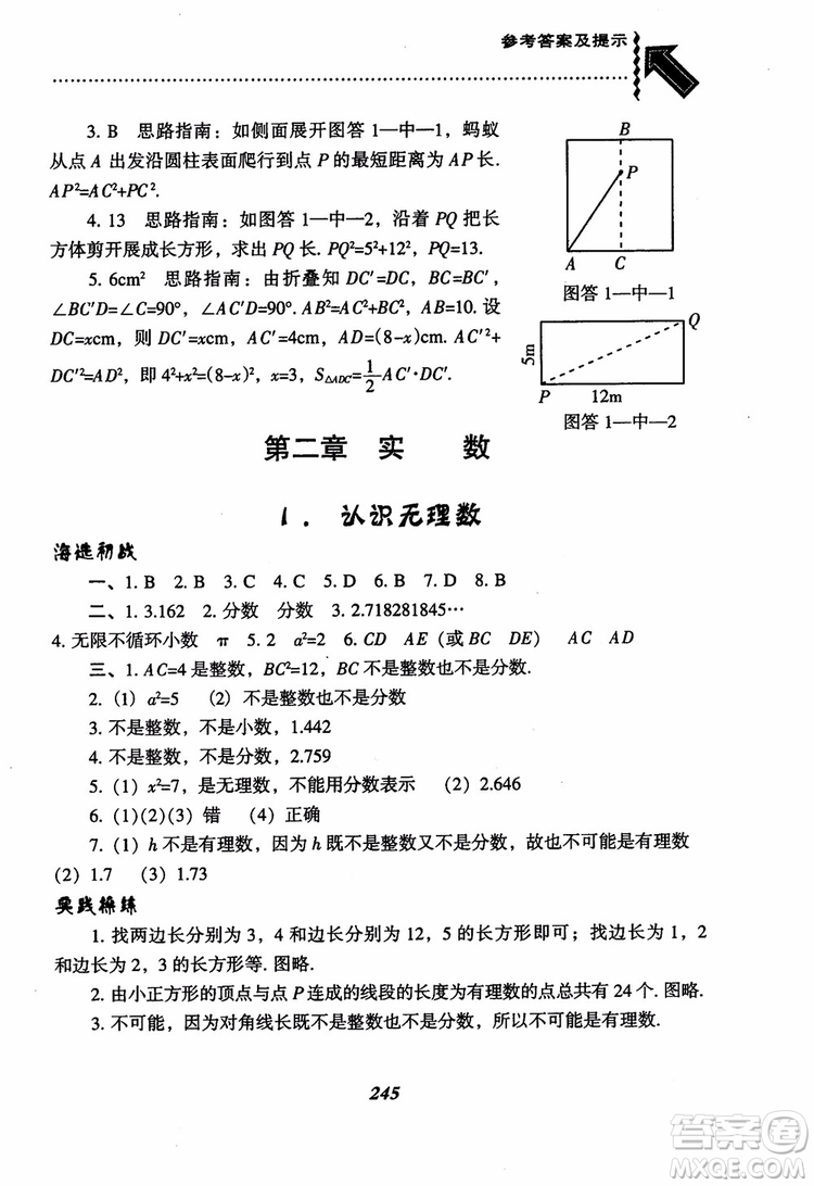 尖子生題庫8年級上冊數(shù)學(xué)BS北師大版2018參考答案