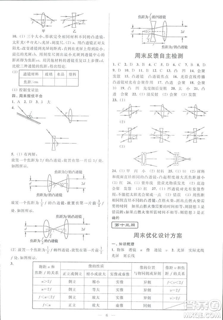 2018秋亮點(diǎn)給力周末優(yōu)化設(shè)計(jì)大試卷物理八年級(jí)上冊(cè)新課標(biāo)江蘇版答案