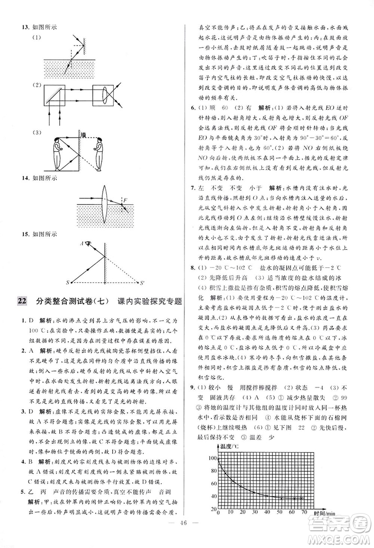 2018亮點(diǎn)給力大試卷物理八年級(jí)上冊(cè)江蘇版答案