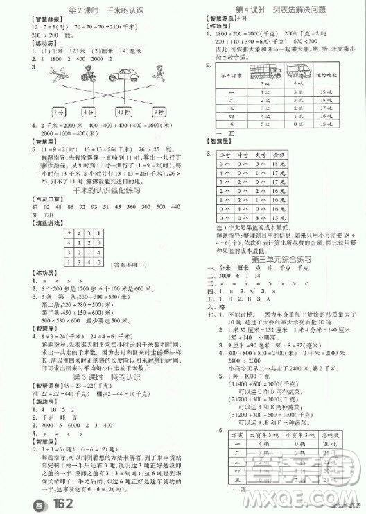 9787513106870全品學(xué)練考三年級(jí)數(shù)學(xué)上冊(cè)RJ人教版參考答案