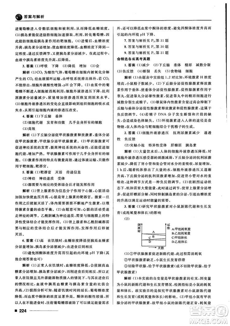 2018十年高考一年好題高考復(fù)習(xí)資料生物參考答案