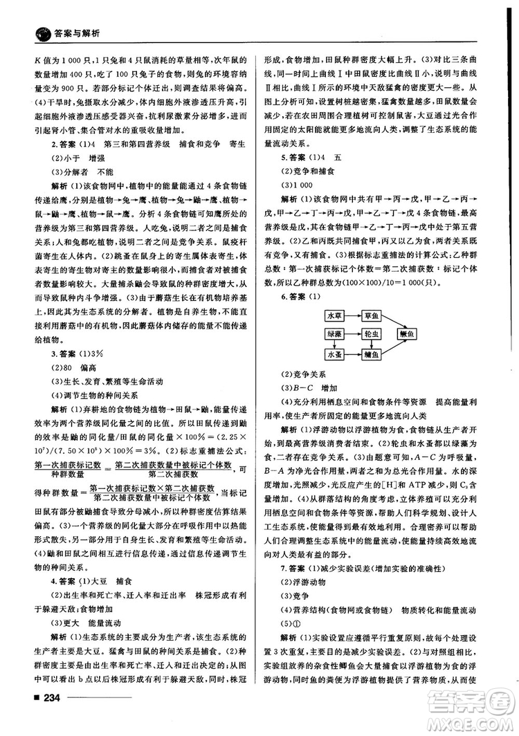 2018十年高考一年好題高考復(fù)習(xí)資料生物參考答案