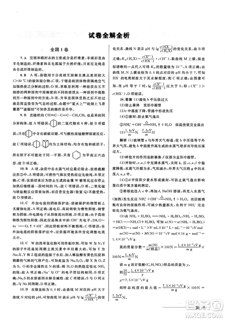 高考刷題資料2018十年高考一年好題高中化學(xué)參考答案