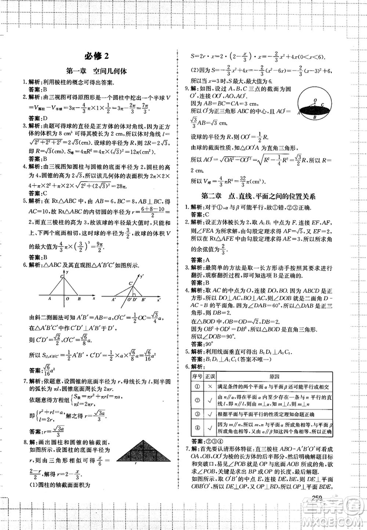 提分庫高中數學高一至高三復試專用參考答案