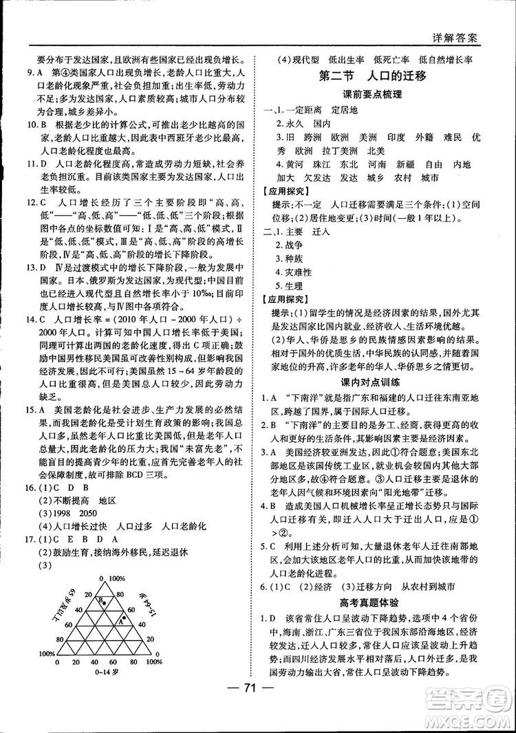 45分鐘課時作業(yè)與單元測試高中地理必修2中國版參考答案