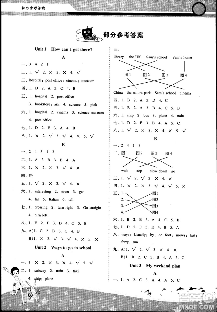 2018自主與互動(dòng)學(xué)習(xí)新課程學(xué)習(xí)輔導(dǎo)英語(yǔ)6年級(jí)上冊(cè)人教版PEP版參考答案