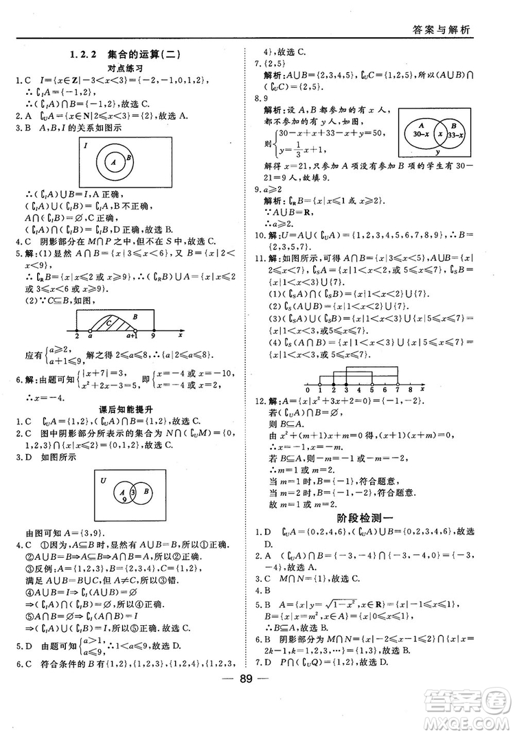 45分鐘課時作業(yè)與單元測試人教B版高中數(shù)學必修1參考答案