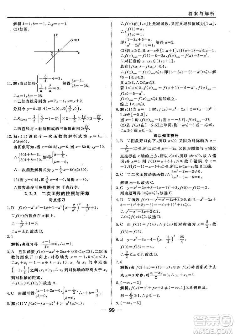 45分鐘課時作業(yè)與單元測試人教B版高中數(shù)學必修1參考答案