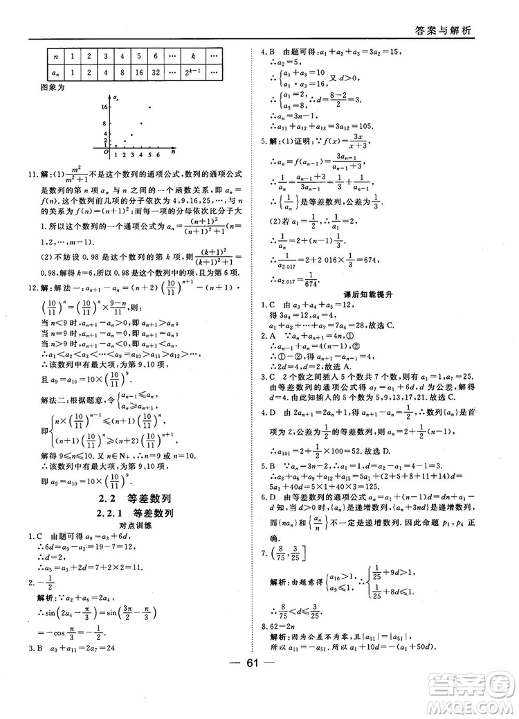 2018人教B版45分鐘課時作業(yè)與單元測試高中數(shù)學(xué)必修5參考答案