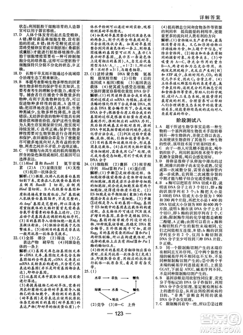 2018人教版45分鐘課時作業(yè)與單元測試高中生物選修3參考答案