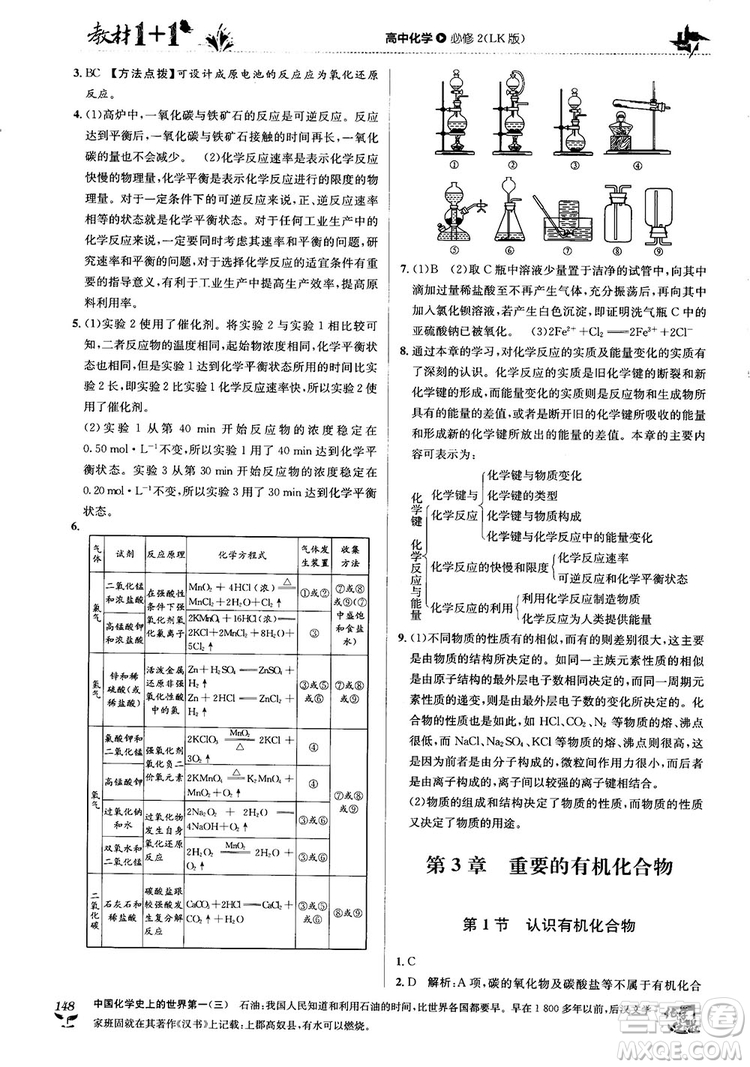 魯科版2018教材1+1高中化學(xué)必修2參考答案