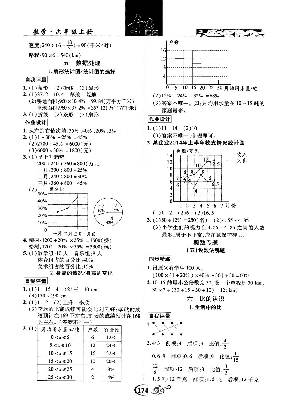 奇跡課堂數(shù)學(xué)六年級(jí)上冊(cè)北師版2018年參考答案