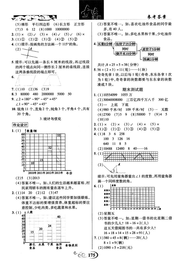 2018秋奇跡課堂數(shù)學(xué)4四年級(jí)上冊(cè)人教版數(shù)法題解參考答案