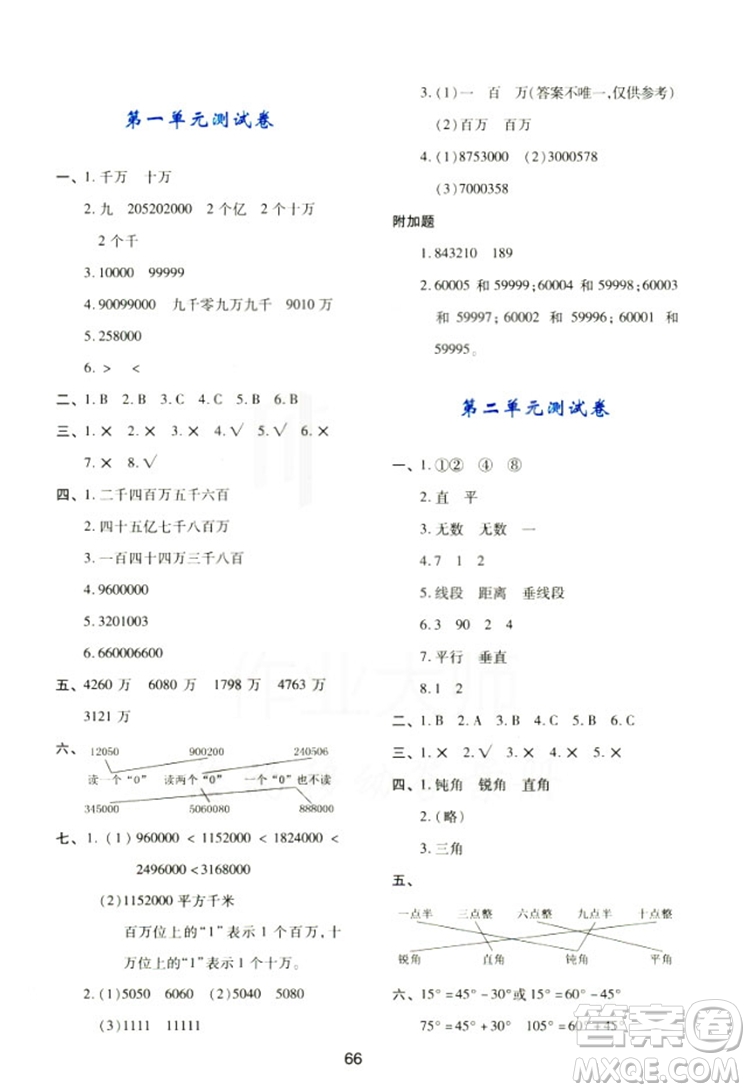 2018四年級上冊數(shù)學(xué)新課程學(xué)習(xí)與評價(jià)C版北師大版答案 