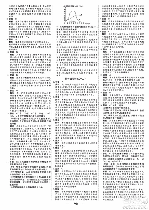 2018衡水重點(diǎn)中學(xué)同步精講精練新課標(biāo)人教版高考調(diào)研生物必修3參考答案