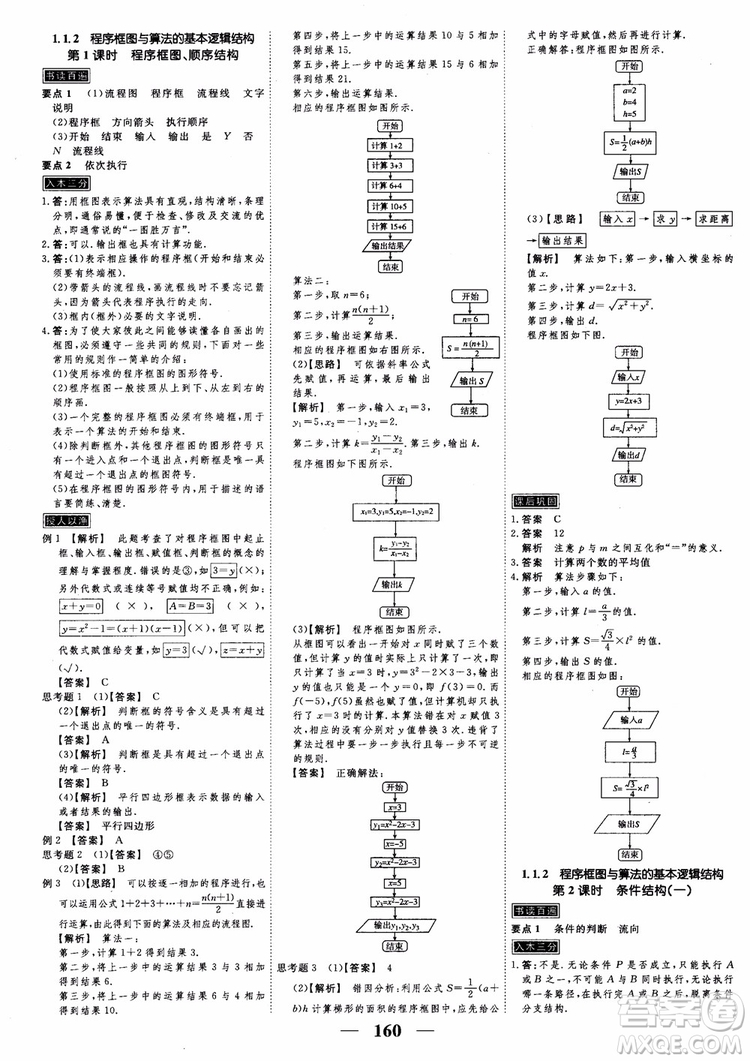 新課標(biāo)人教A版數(shù)學(xué)必修3高考調(diào)研2018衡水重點(diǎn)中學(xué)同步精講精練參考答案