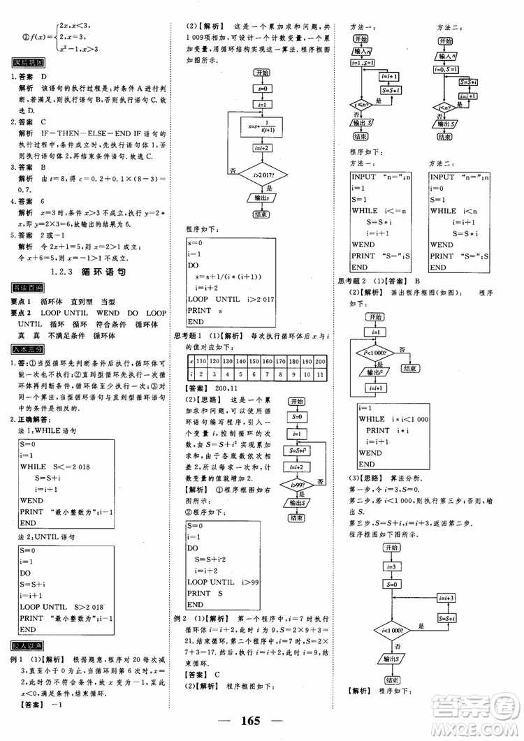 新課標(biāo)人教A版數(shù)學(xué)必修3高考調(diào)研2018衡水重點(diǎn)中學(xué)同步精講精練參考答案