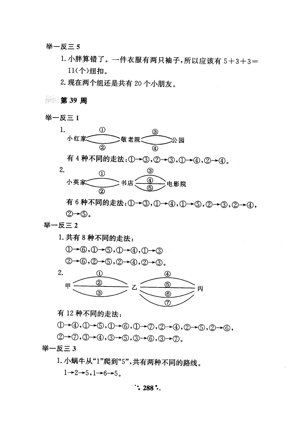 2018年小學(xué)奧數(shù)舉一反三A版一年級參考答案