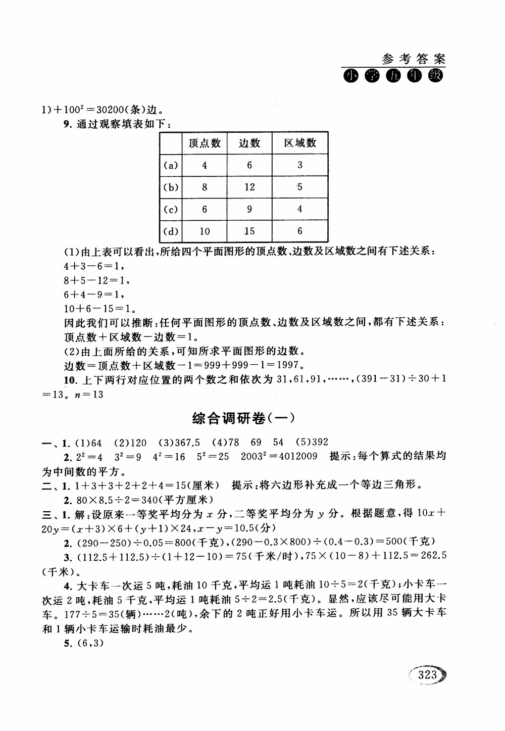 2018年人教版同步奧數(shù)培優(yōu)小學(xué)生五年級參考答案