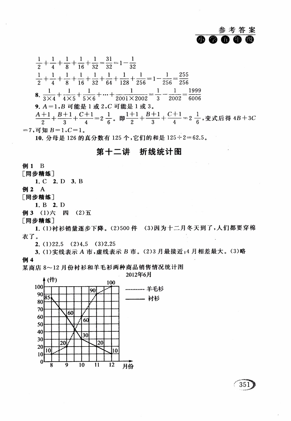 2018年人教版同步奧數(shù)培優(yōu)小學(xué)生五年級參考答案