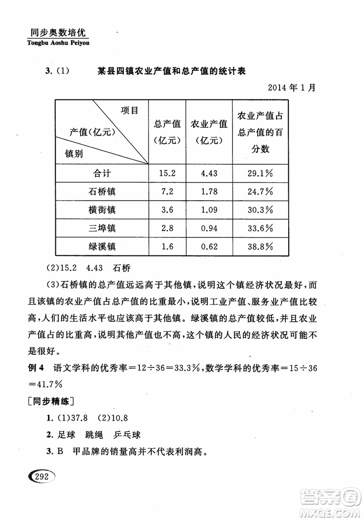 2018年同步奧數(shù)培優(yōu)五年級江蘇版參考答案