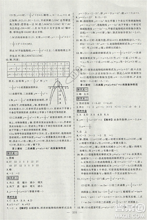 2018黃岡創(chuàng)優(yōu)作業(yè)導(dǎo)學(xué)練九年級(jí)數(shù)學(xué)上冊(cè)滬科版參考答案