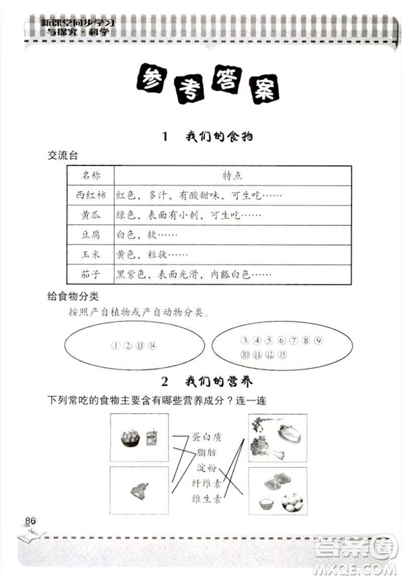 2018年新課堂同步學(xué)習(xí)與探究四年級(jí)科學(xué)上冊(cè)青島出版社答案