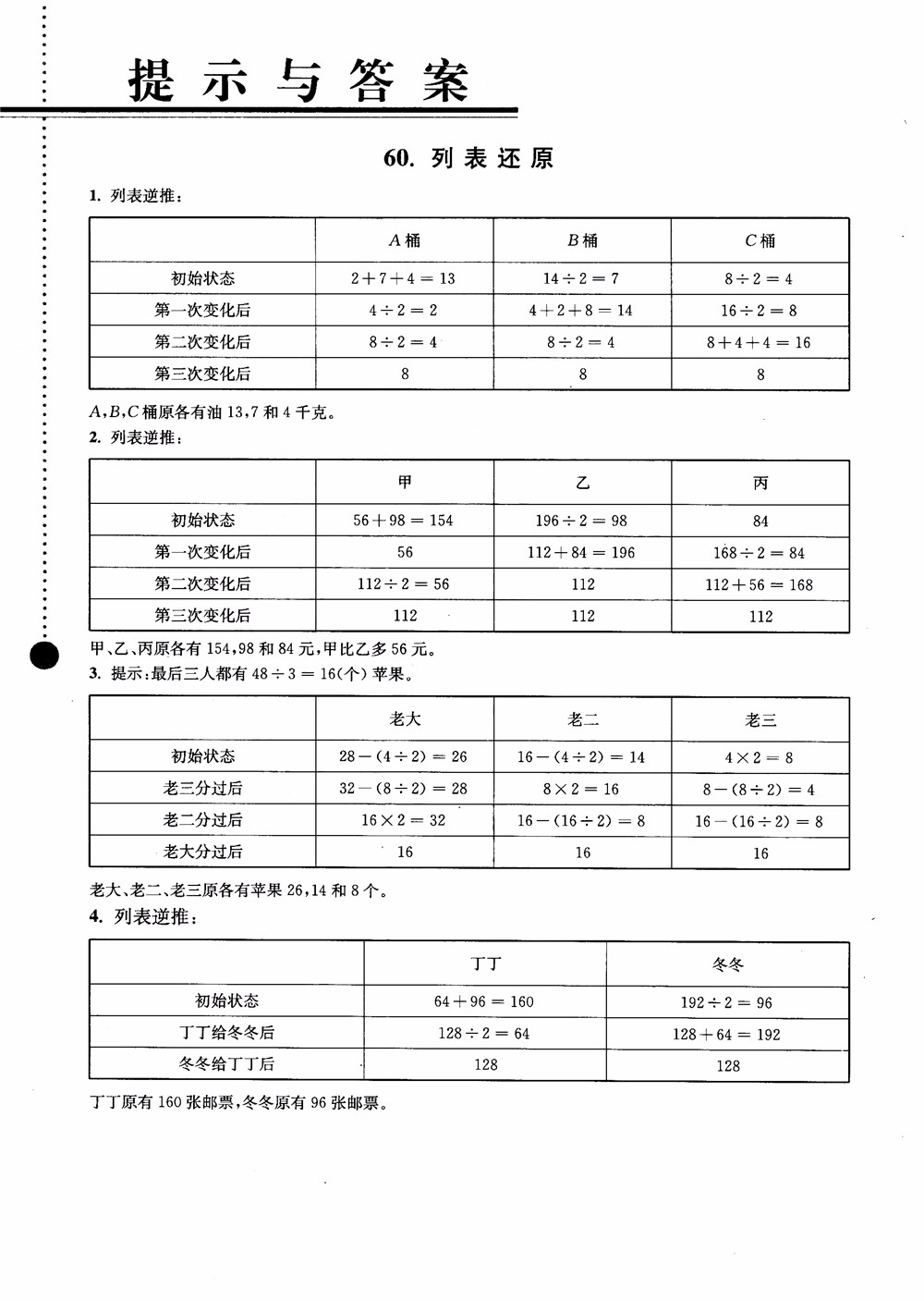 2018小學(xué)數(shù)學(xué)拓展學(xué)案60課4年級(jí)第5版參考答案