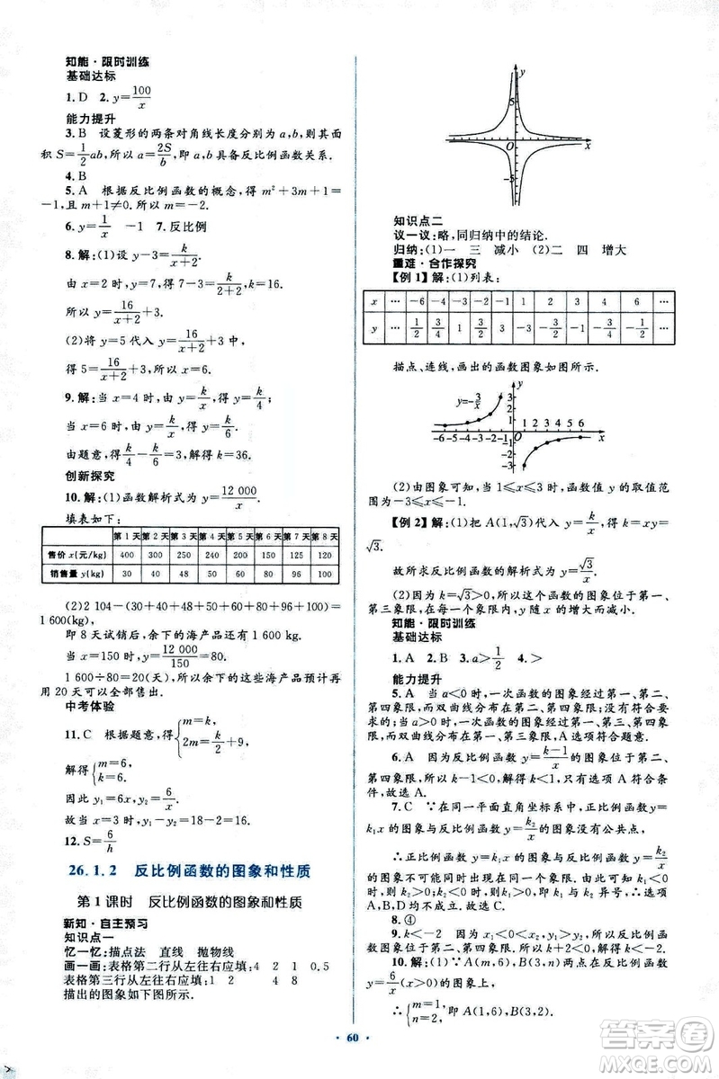 人教版2018新課標(biāo)初中同步學(xué)習(xí)目標(biāo)與檢測(cè)九年級(jí)數(shù)學(xué)全一冊(cè)參考答案