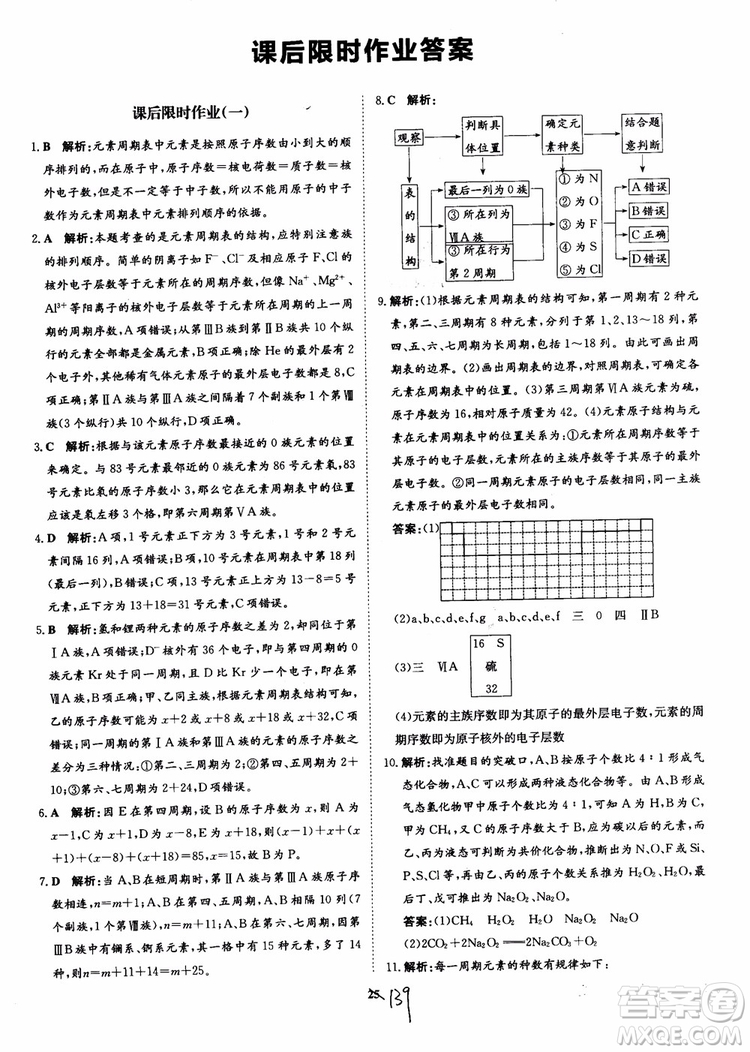 2018年狀元橋優(yōu)質(zhì)課堂化學(xué)必修2參考答案