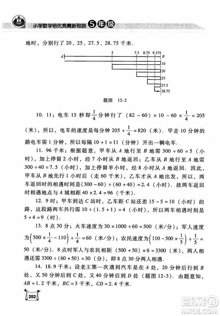 2018年小學(xué)數(shù)學(xué)培優(yōu)競賽新思路5年級參考答案