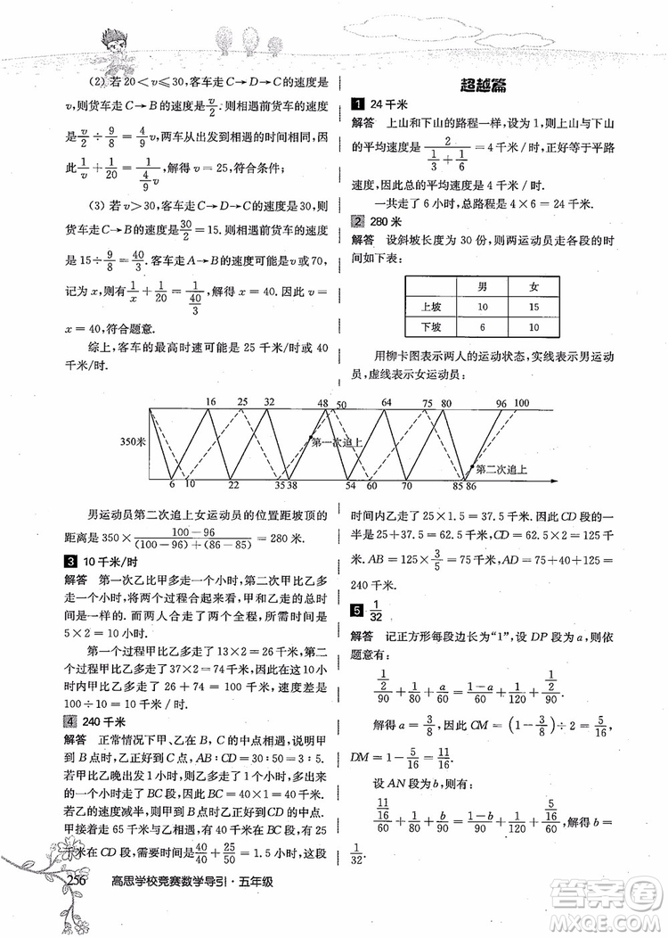 2018年高思學(xué)校競賽數(shù)學(xué)導(dǎo)引五年級詳解升級版參考答案