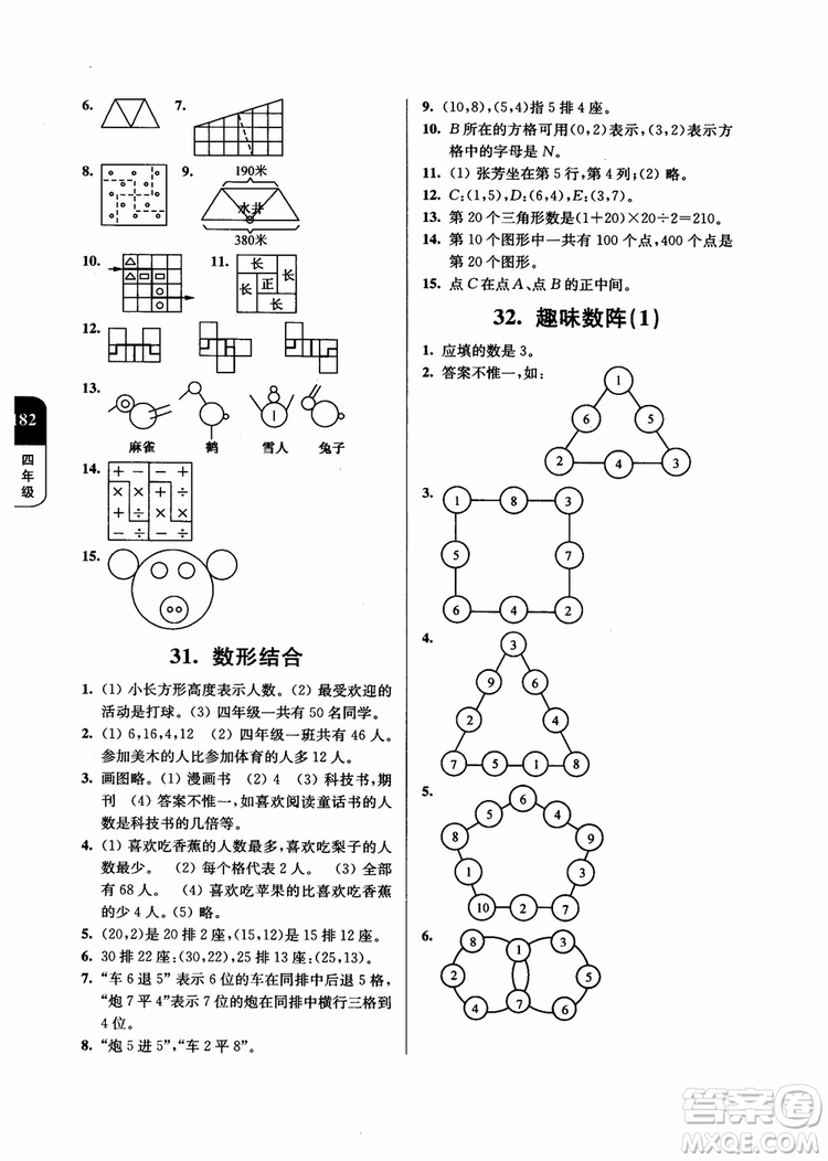 2018年數(shù)學(xué)優(yōu)等生提優(yōu)900題4年級(jí)第二次修訂參考答案