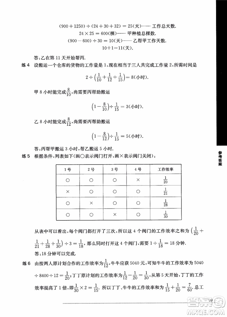 2018年小學(xué)數(shù)學(xué)應(yīng)用題秘籍六年級參考答案