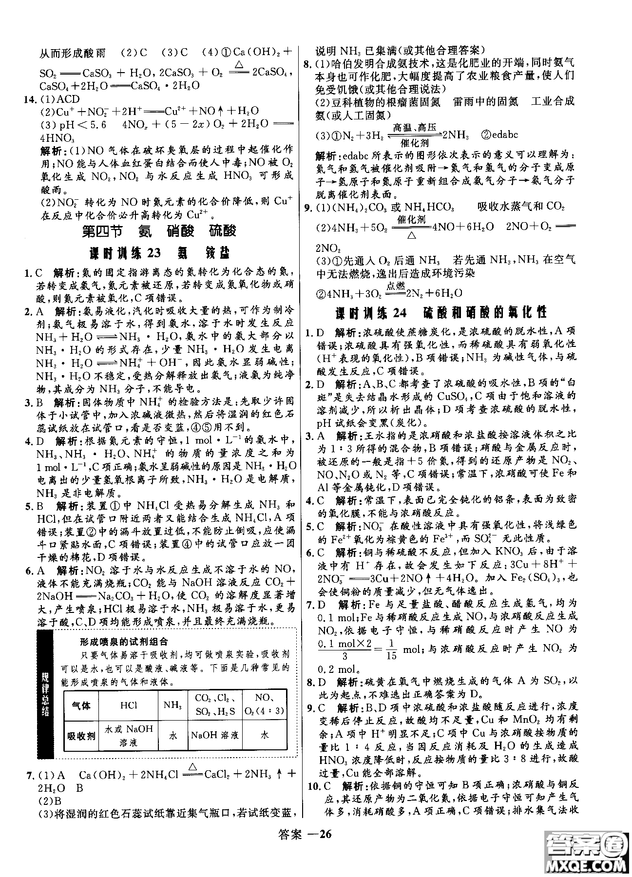 2018全新修訂高中同步測(cè)控優(yōu)化訓(xùn)練人教版化學(xué)必修1參考答案