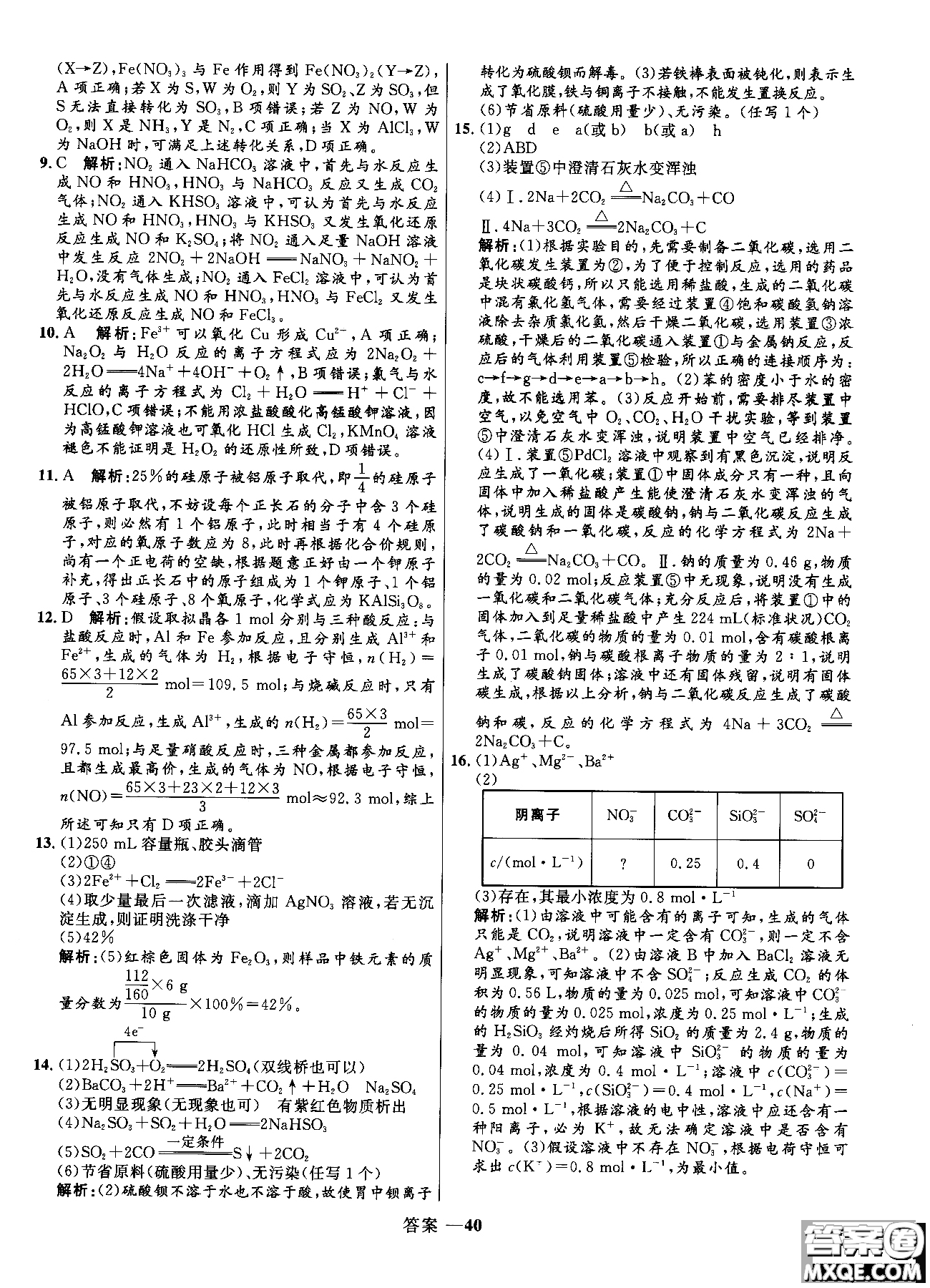 2018全新修訂高中同步測(cè)控優(yōu)化訓(xùn)練人教版化學(xué)必修1參考答案