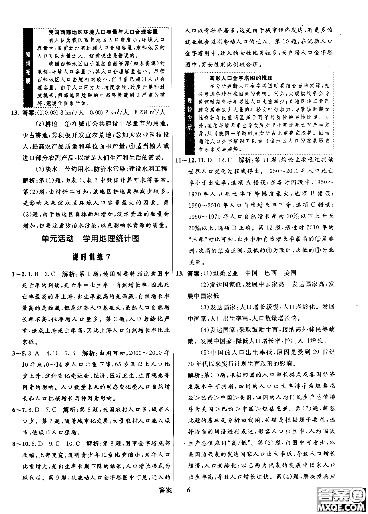 2018年志鴻優(yōu)化高中同步測控優(yōu)化訓(xùn)練地理必修2魯教版參考答案