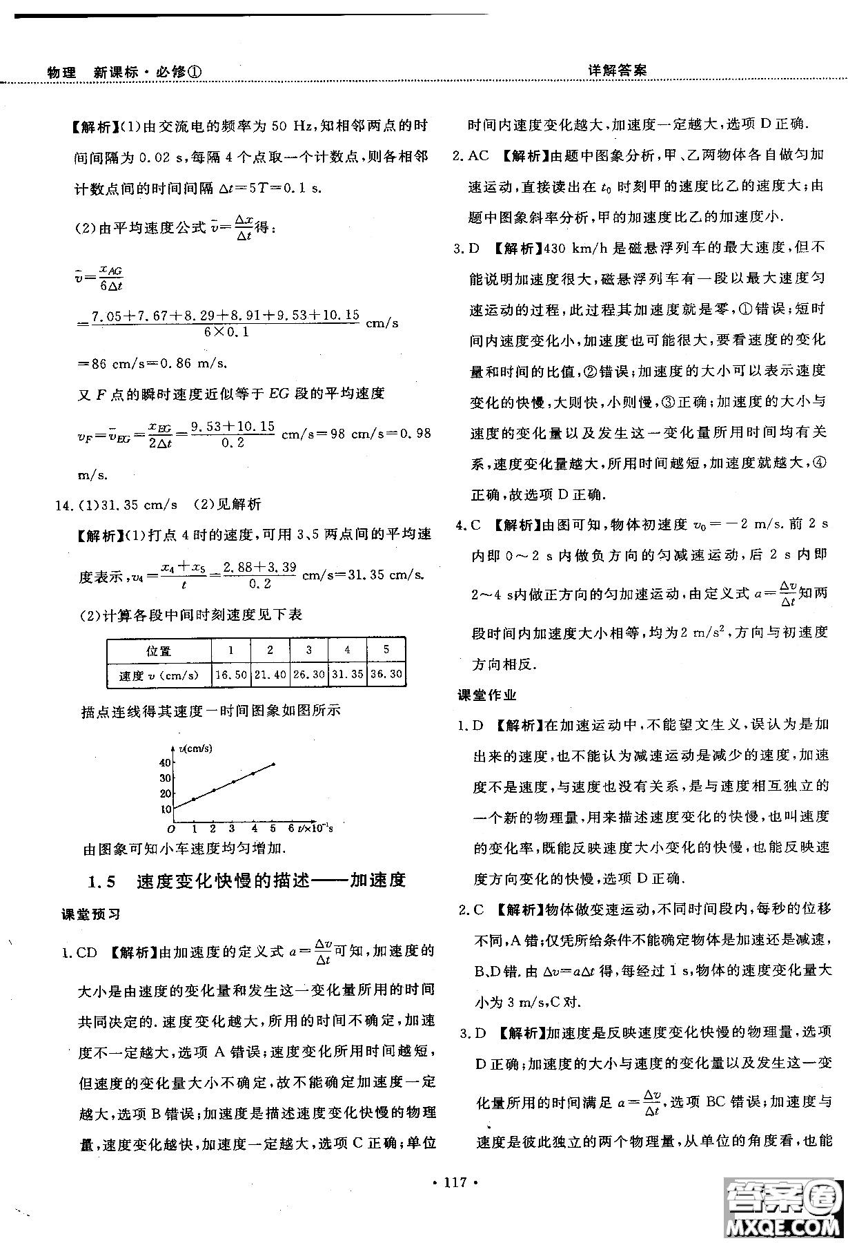 2018版新課標人教版試吧大考卷物理必修一參考答案