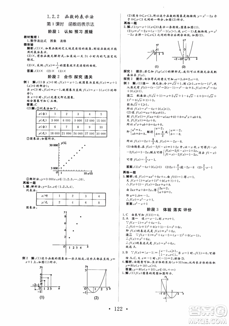 2018版非常學(xué)案數(shù)學(xué)人教A版必修1參考答案