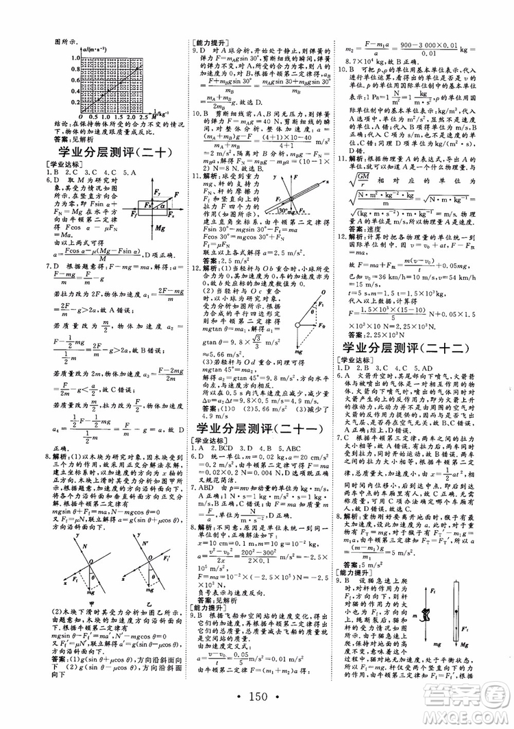 2018版非常學案物理必修1人教版參考答案