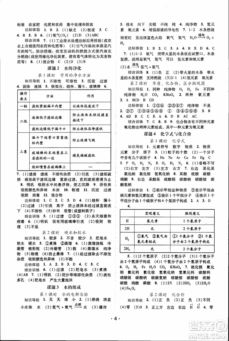 2018年自主與互動(dòng)學(xué)習(xí)新課程學(xué)習(xí)輔導(dǎo)化學(xué)九年級上冊人教版RJ參考答案