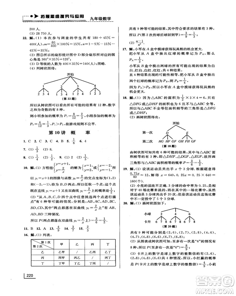 拓展思維探究與應(yīng)用新體驗新思維新方法9年級數(shù)學參考答案