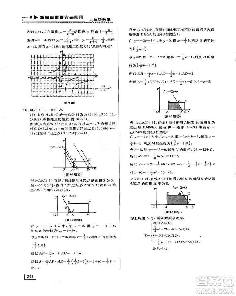 拓展思維探究與應(yīng)用新體驗新思維新方法9年級數(shù)學參考答案